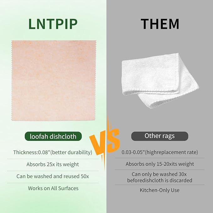 Swedish Dish Cloths, 10 Pack Upgraded Reusable Paper Towels Washable, Super Absorbent Dish Cloths, Thickened Durable for All-Surface Kitchen, Bathroom Cleaning, 11"x11"