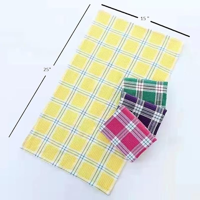 8 Pack Kitchen Dish Towels, 15x25 Inch Cotton Cleaning Dish Cloth for Washing Dishes - Absorbent Dish Rags Drying Large Cleaning Set of 8 Towels for Scrubbing Wipe Glass (15 Inch x 25 inch - 8 Pack)