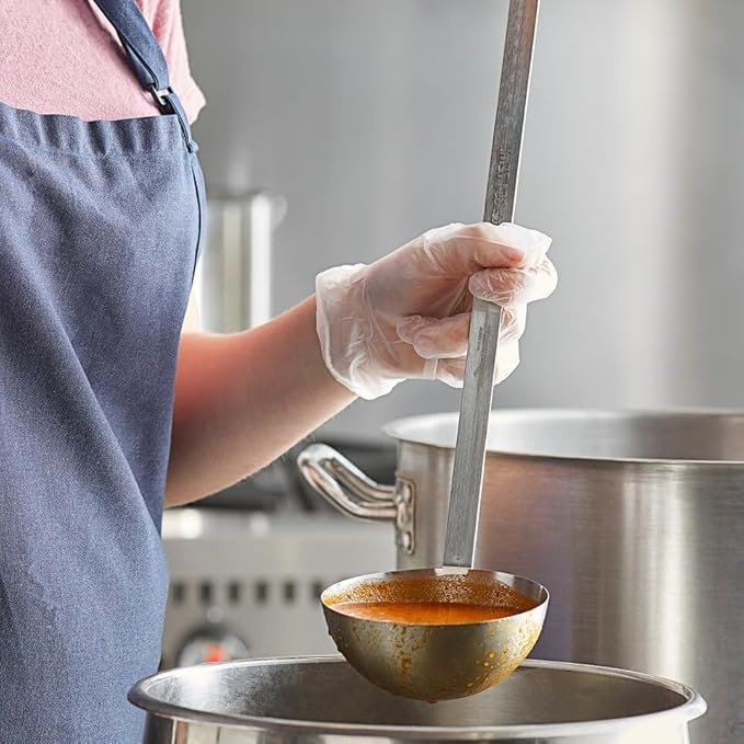Stainless Steel Ladle, 32 oz – Heavy-Duty 2-Piece Construction, Long Handle, Hooked Design for Easy Storage – Perfect for Soup, Stew, Chili, Sauce, and Commercial Kitchens (1, 32 Oz)