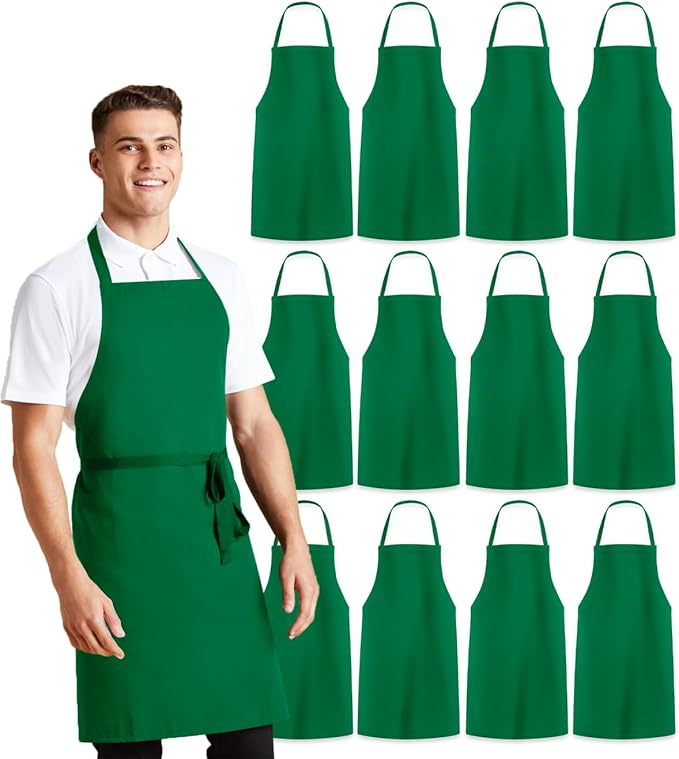 Avalon Kitchen Aprons for Men - 100% Polyester Chef Apron Women with Extra Long Ties - Cooking Aprons for Women & Mens Apron