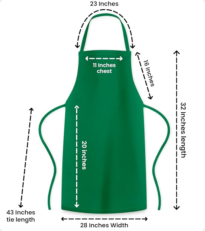 Avalon Kitchen Aprons for Men - 100% Polyester Chef Apron Women with Extra Long Ties - Cooking Aprons for Women & Mens Apron