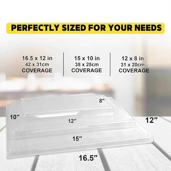 Set of 3 Acrylic Cutting Board with Counter Lip, Clear Cutting Board Set for Countertop Protector, Non-Slip Dough Mat, Minimalist Kitchen Decor, House Warming Gifts New Home(16.5"x12"/15"x10"/12"x8")