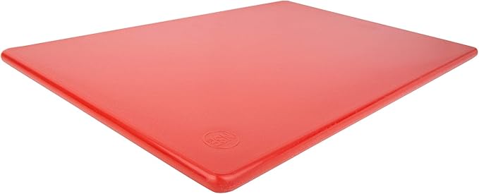 Commercial Grade 18 x 12 Red Cutting Board for Meat - Superior to HDPE Plastic - 0.5 Inch Thick Poly for Food Service, Dishwasher Safe