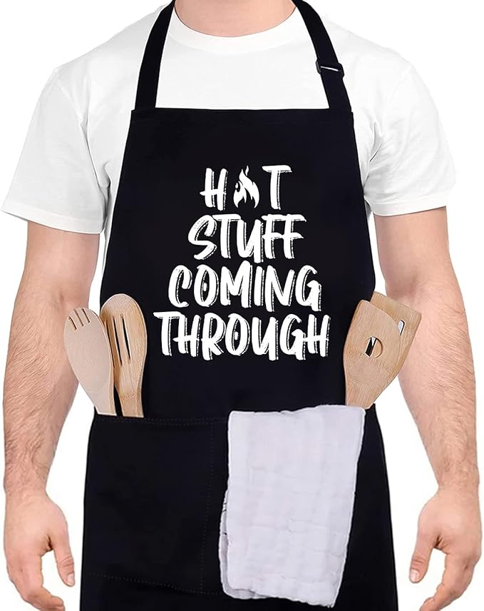 Funny apron for men Adjustable Waterproof with Pockets for Cooking Baking BBQ Gift Apron for Day, Birthday Gifts