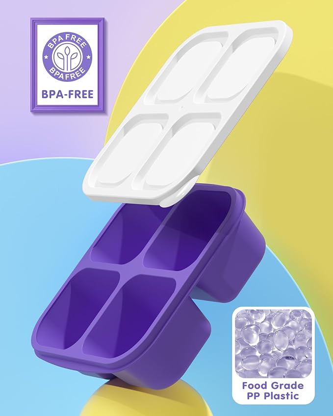 Canfanni 5 Pcs Bento Snack Containers, Reusable 4 Compartment Divided Food Storage Containers, Divided Lunchable Container for School, Work and Travel (5 Color)
