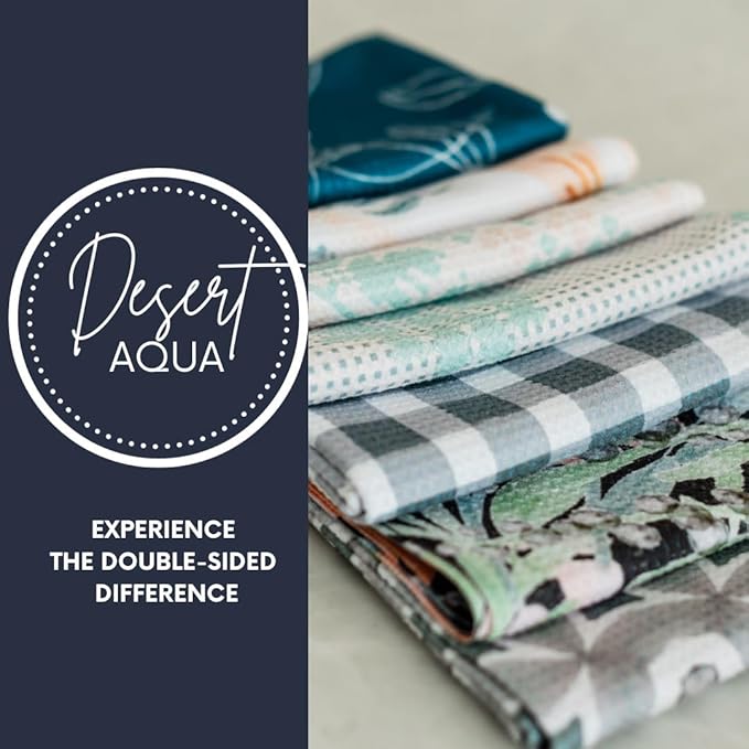 || 3 Pack|| Double Sided Dish Towels || Waffle Weave Microfiber || Highly Absorbent || Hanging Loop || Dish Cloths || Modern || Designer Prints || Lights (Pewter)
