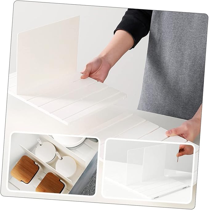 DOITOOL 1set Multipurpose Drawer Dividers Organizers for Home Bedroom Kitchen of White Storage Separators to Create Neat Compartments Dressers and Closets