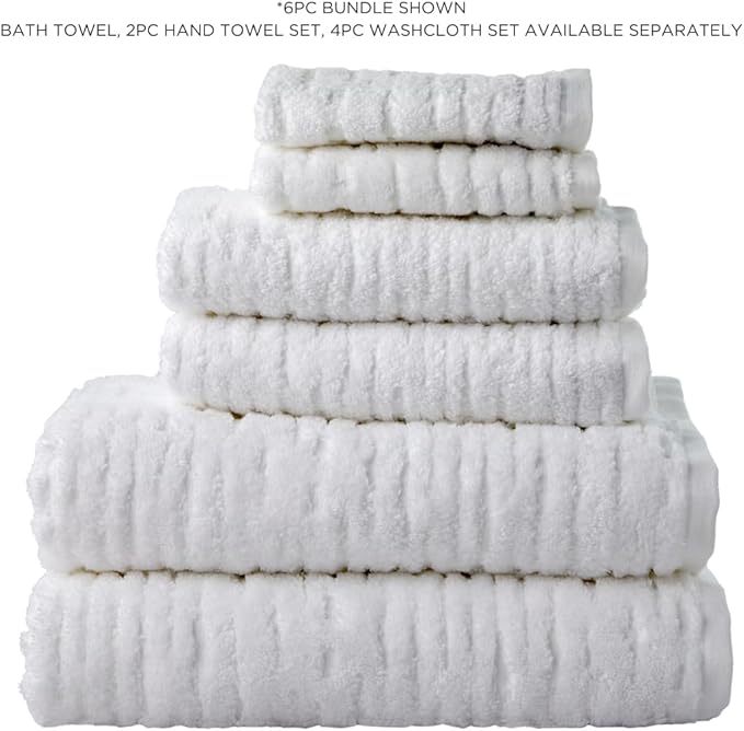 SKL Home CloudSoft Cotton Luxury 4-Piece Washcloth Set, White