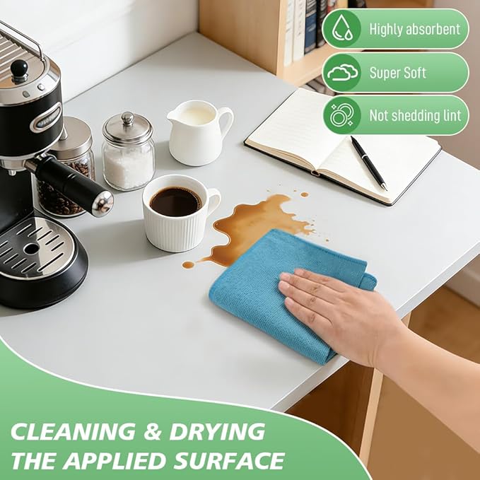 SINLAND Microfiber Dish Cloth for Washing Dishes Dish Washing Rags Best Kitchen Washcloth Cleaning Cloths Wash Cloths with Poly Scour Side 12Inchx12Inch 10 Pack Blue