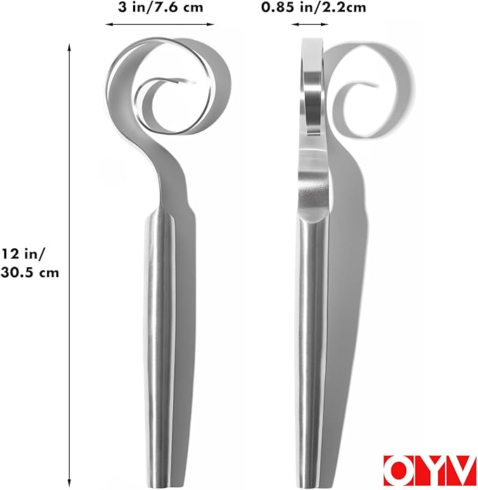 OYV 12-Inch Seamless Dough Whisk, 18/10 Stainless Steel Bread Whisk, Danish Whisk for Sourdough, Pizza, Cookies, Pancake & Waffle, Easy to Clean Sour Dough Tools