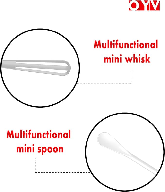 OYV Scandinavian Modern Colors Mini Whisk Set, 8.5 in Mini Whisks for Cooking, 3 Pieces Small Wisk For Whisking, Beating, Blending Ingredients, Mixing Sauces, BPA Free Tiny Whisk