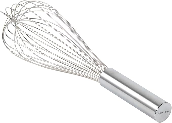 Met Lux 12 x 2.5 x 2.5 Inch Baking Whisk With Ergonomic Handle - Dishwashable Stainless Steel Whisk For Whipping Or Cooking