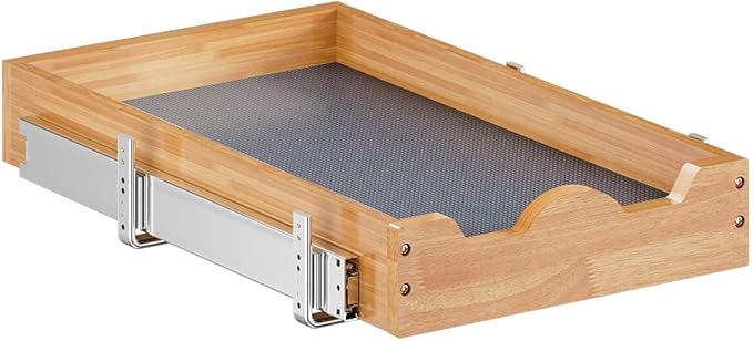 OCG Pull Out Drawers For Cabinets, Slide out Wood Drawer Shelf, Pull Out Shelves for Base Cabinet Organization in Kitchen, Pantry, Bathroom
