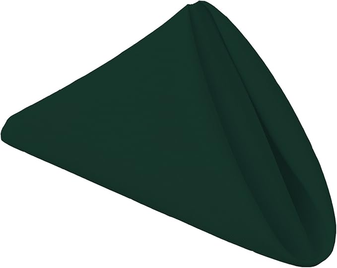 Gee Di Moda Cloth Napkins - 17 x 17 Inch Hunter Green Dinner Napkins - Set of 12 Soft & Absorbent Washable Fabric Cloth Table Napkins with Hemmed Edges for Hotel Restaurant, Holiday Parties & Wedding