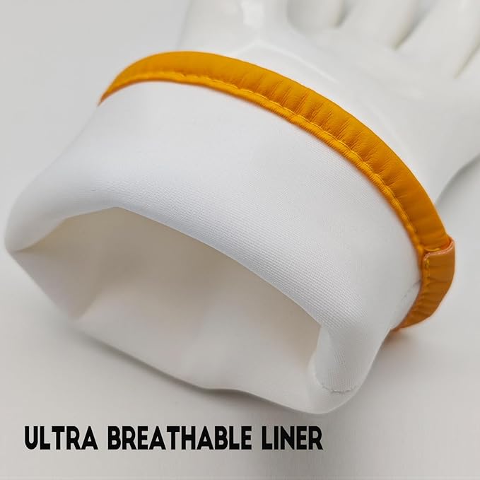 DEYAN Silicone BBQ Gloves - 600°F Heat Resistant Oven Mitts for Grilling, Smoking & Baking - Waterproof, Oil Proof Non-Slip Kitchen Gloves for Cooking, Frying, BBQ Accessories(White, 7/S)