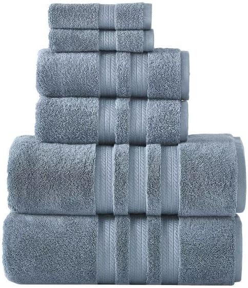 Member Mark 100% Cotton Hotel Premier Collection Luxury Bath Towel Bundle (Assorted Colors) (Denim, Bundle)