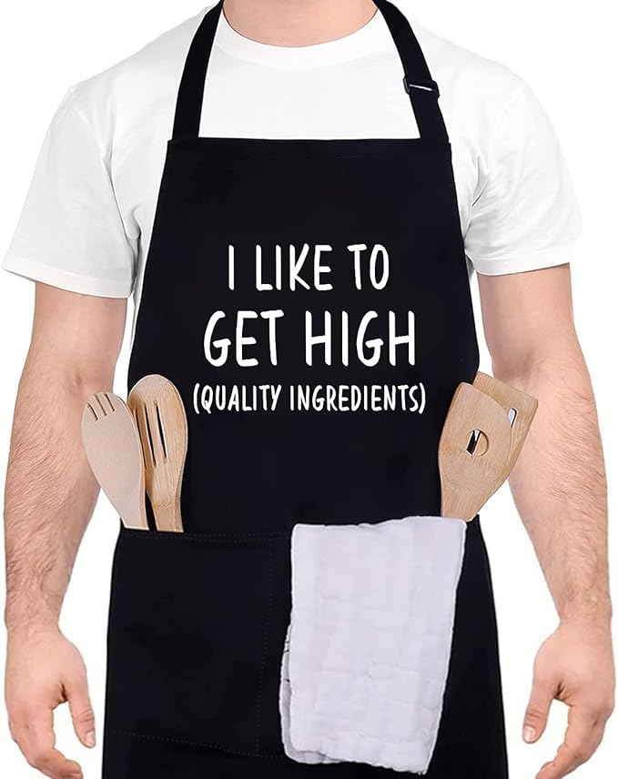 Funny apron for men Adjustable Waterproof with Pockets for Cooking Baking BBQ Gift Apron for Day, Birthday Gifts