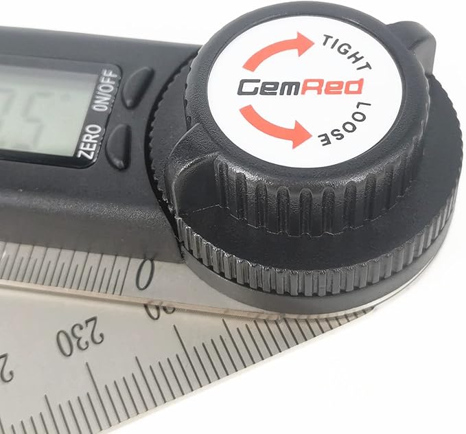 GemRed 82305 Digital Angle Finder Protractor Stainless Steel (Black Buttons)