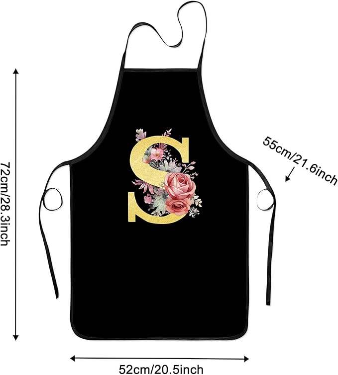Monogrammed Aprons - A-Z Initial, Letter Aprons for Cooking and Baking