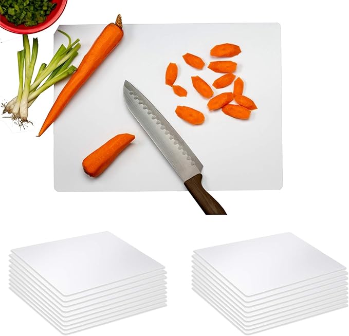 Crown Display 50 Count Premium Quality Disposable Cutting Boards ~10 Inch X 13.5 Inch Disposable Sheets For Kitchen And Commercial Use ~ Patent Pending ~ Recyclable Disposable Cutting Board Sheets