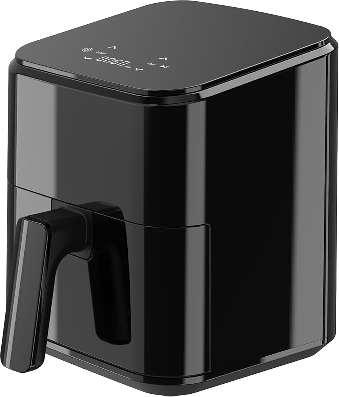 NEWBULIG Air Fryer, Compact Digital 3 Qt Airfryer with Nonstick Plate & Dishwasher Safe Basket, Quick Easy Meals, Features Auto Shutoff and Simple Touchscreen, Ideal for Small Spaces