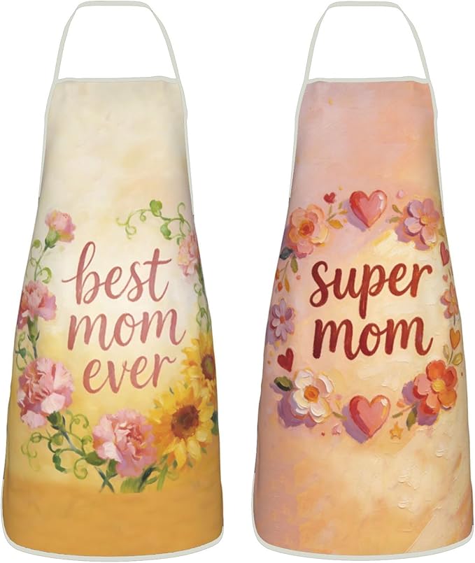 Mothers Day Gifts Womens Aprons for Cooking,Gifts for Mom Anniversary Valentine's Day,Birthday Gifts for Women,Funny Kitchen Painting Matching Apron
