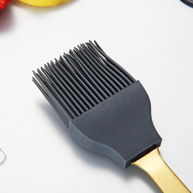 Berglander Gold Basting Brush, Kitchen Brush For Cooking With Titanium Gold Plating, Barbeque Brush, Pastry Brush, BBQ Brush, Dishwasher Safe, Easy to Clean