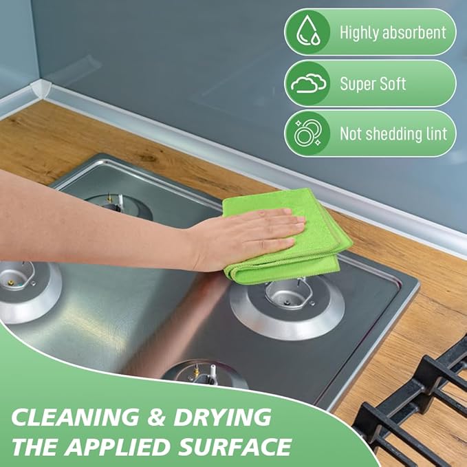 SINLAND Microfiber Dish Cloth for Washing Dishes Rags Best Kitchen Washcloth Cleaning Cloths 5 Color Assorted Meshless Cloth 12Inchx12Inch 10 Pack