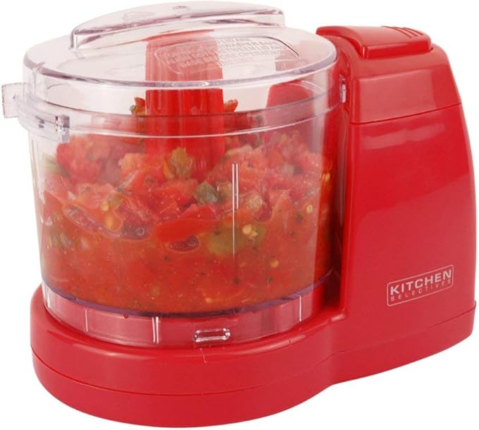 Kitchen Selectives Mini Chopper - Electric Chopper & Cutter for Vegetables & More - Reliable Kitchen Appliance - Mini Food Processor for Onions, Parsley & More - 1 1/2-Cup, Red