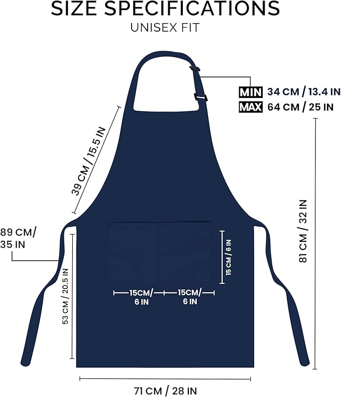 Utopia Kitchen 2 Pack Bib Apron, Adjustable with 2 Pockets, Water and Oil Resistant, Cooking Kitchen Chef Apron for Women Men