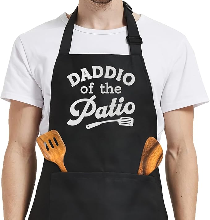 SANDJEST Men's Aprons with Pockets - Funny Aprons for Men BBQ, Kitchen, Cooking - Gifts for Birthday, Birthday