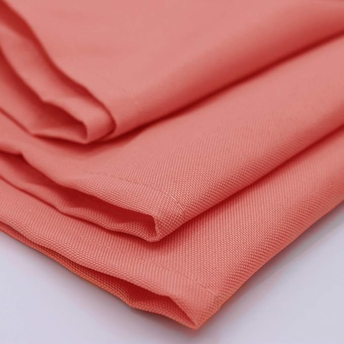 Your Chair Covers Cloth Polyester Napkins, 20 x 20 Inch, Washable Dinner Fabric Linen Napkins with Hemmed Edges for Restaurant, Wedding and Holiday Pack of 10 (Coral)