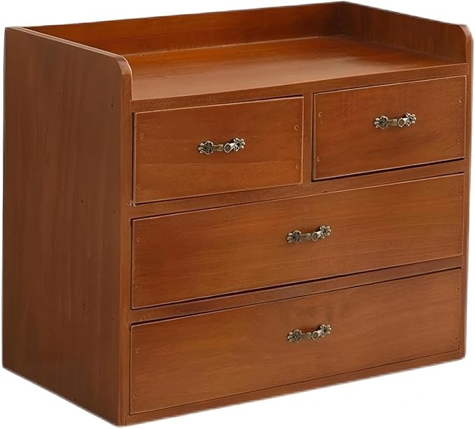 Xiaoyez Desk drawer organizer ，wooden desk organizer，desktop organizer with drawers，countertop drawers，4 drawer storage organizer，office organization，office organization and storage