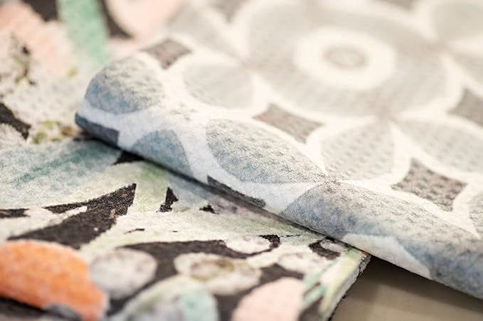 || 3 Pack|| Double Sided Dish Towels || Waffle Weave Microfiber || Highly Absorbent || Hanging Loop || Dish Cloths || Modern || Designer Prints || Lights (Pewter)