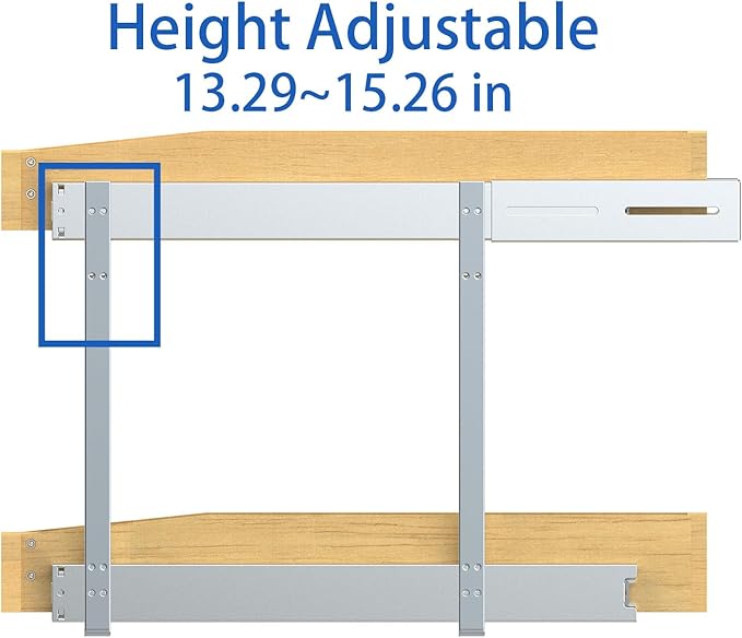 2 Tier Pull Out Cabinet Organizer, 11"W x 21"D Solid Wood Heavy-Duty Base Bottom Assembly Slide out Drawer Shel Cabinet Organization for Kitchen, Pantry, Bathroom
