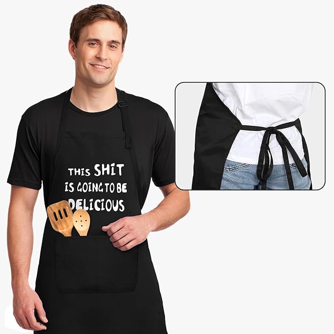 LYLPYHDP Aprons for Men - Funny Mens Apron for Kitchen, Cooking, BBQ & Baking - Perfect for Gifts, Father's Day