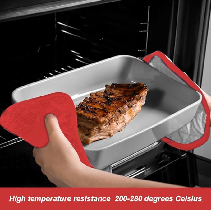 meioro 4-Pack Pot Holders for Kitchen High Heat Resistant Potholder, 100% Cotton Hot Pads, Quilted Terry Hot Pot Holder Set for Kitchens, Washable Trivet for Cooking and Baking 7x7 Inches (red)