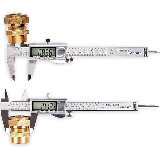 Digital Caliper, Caliper Measuring Tool with Stainless Steel, Electronic Micrometer Caliper with Large LCD Screen, Auto-Off Feature, Inch and Millimeter Conversion (6 Inch/150 mm)