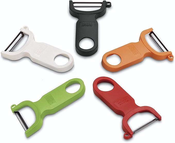 Kuhn Rikon Original Swiss Translucent Peeler Set, 4-Inch, Red/Green/Yellow