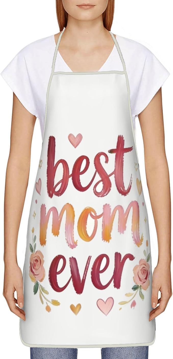 Mothers Day Gifts Womens Aprons for Cooking,Gifts for Mom Anniversary Valentine's Day,Birthday Gifts for Women,Funny Kitchen Matching Apron White