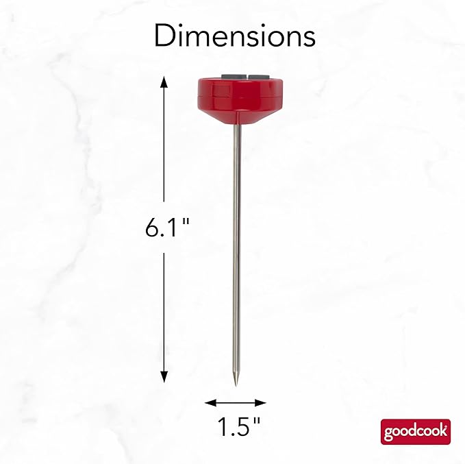 GoodCook Everyday Digital Food Thermometer Instant Read with Stainless Steel Probe, Fahrenheit & Celsius Display & Includes Storage Sleeve, Red