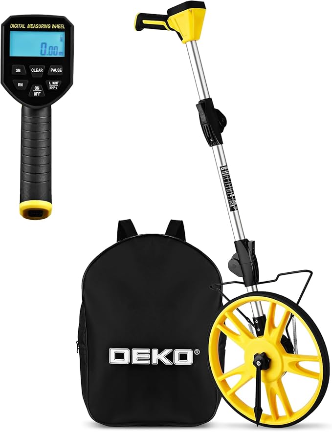 Measuring Wheel: DEKOPRO 4V Digital Measuring Wheel in Feet, 12.5 Inch 99,999Ft/ 99,999M Digital Display Folding Wheel Measurement Roller with Storage Bag