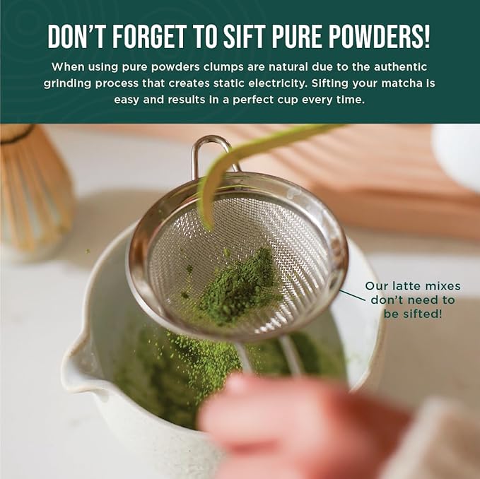 Jade Leaf Matcha - Traditional Starter Set - Japanese Matcha Gift Set Includes: Bamboo Whisk (Chasen), Scoop (Chashaku), Stainless Steel Sifter, Fully Printed Handbook