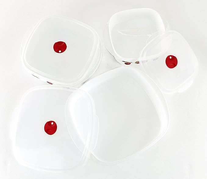 Reston Lloyd Nesting Microwave Containers, Set of 3, Adjustable Steam Vents, Airtight, Meal Prep, BPA-Free Plastic- Freezer & Dishwasher Safe, Cookware & Food Storage, Anyday Cookware, Harvest Apple