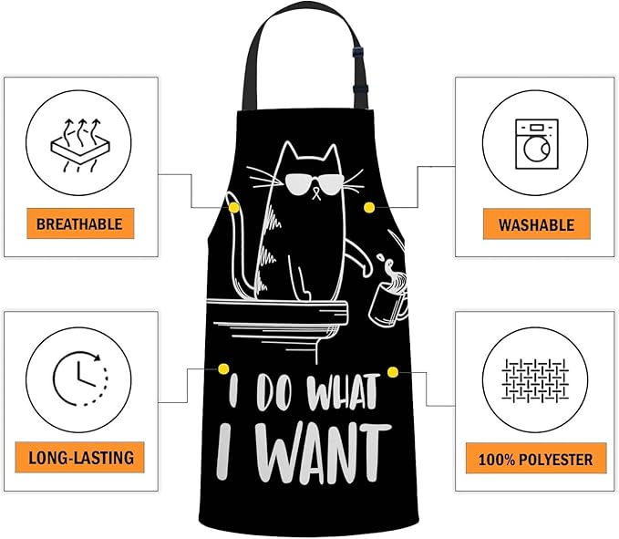 oFloral I Do What I Want Apron Adjustable Bib Chef Aprons Cooking Apron Unisex Women Men Aprons Perfect for Home Kitchen, Baking, Gardening, Restaurant, Coffee house BBQ