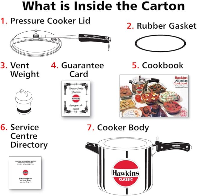 Hawkins Aluminium 10 Litre Classic Pressure Cooker, Best Inner Lid Cooker, Big Pressure Cooker, Silver (Cl10)