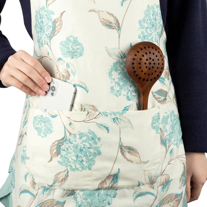 NEOVIVA Kitchen Aprons for Women with Pockets,Cooking Aprons for Women,Vintage Apron for Baking Gardening,Gifts for Mothers