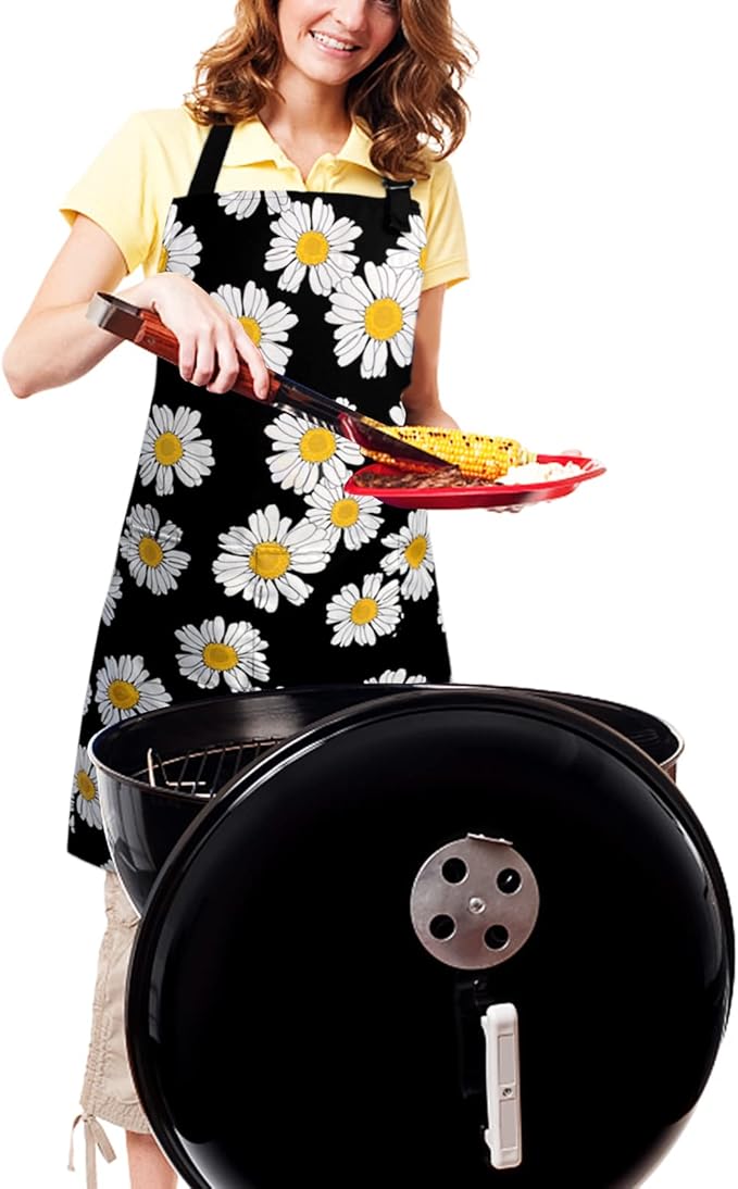 Sosolong Adjustable Waterproof Apron Bib Apron with 2 Pockets Cooking Kitchen Aprons for Women Men Chef