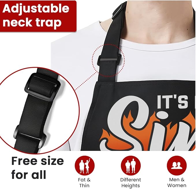 SANDJEST Funny Apron for Dad - Birthday Father’s Day Cooking Grilling Gifts for Mens