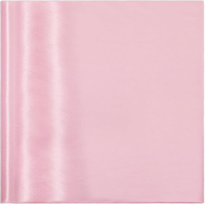 KKJIAF Light Pink Silky Satin Napkins (12 Pieces, 17x17 Inches),Washable Polyester Square Table Napkins for Wedding Dinner Party Decoration